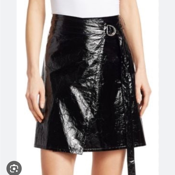 Black Helmut Lang PVC Wrap Mini Skirt - Picture 6 of 6